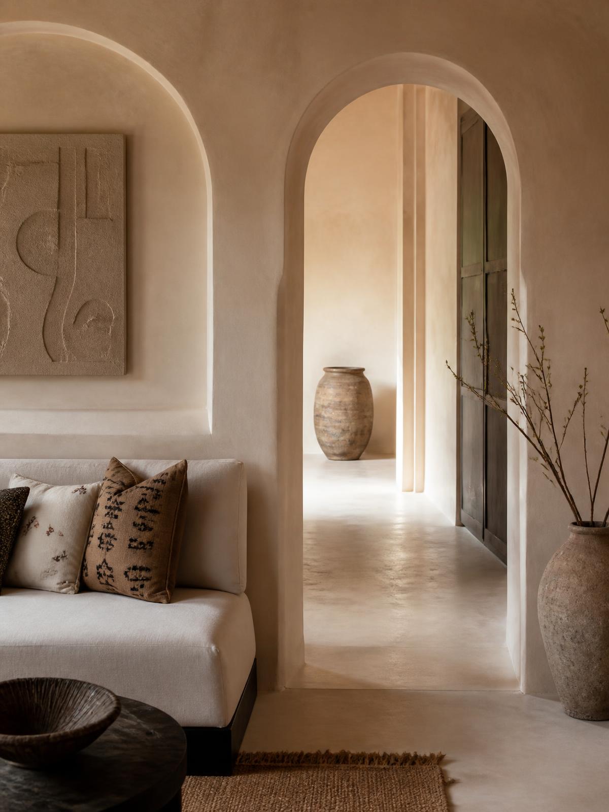 Intérieur marocain contemporain et lumineux